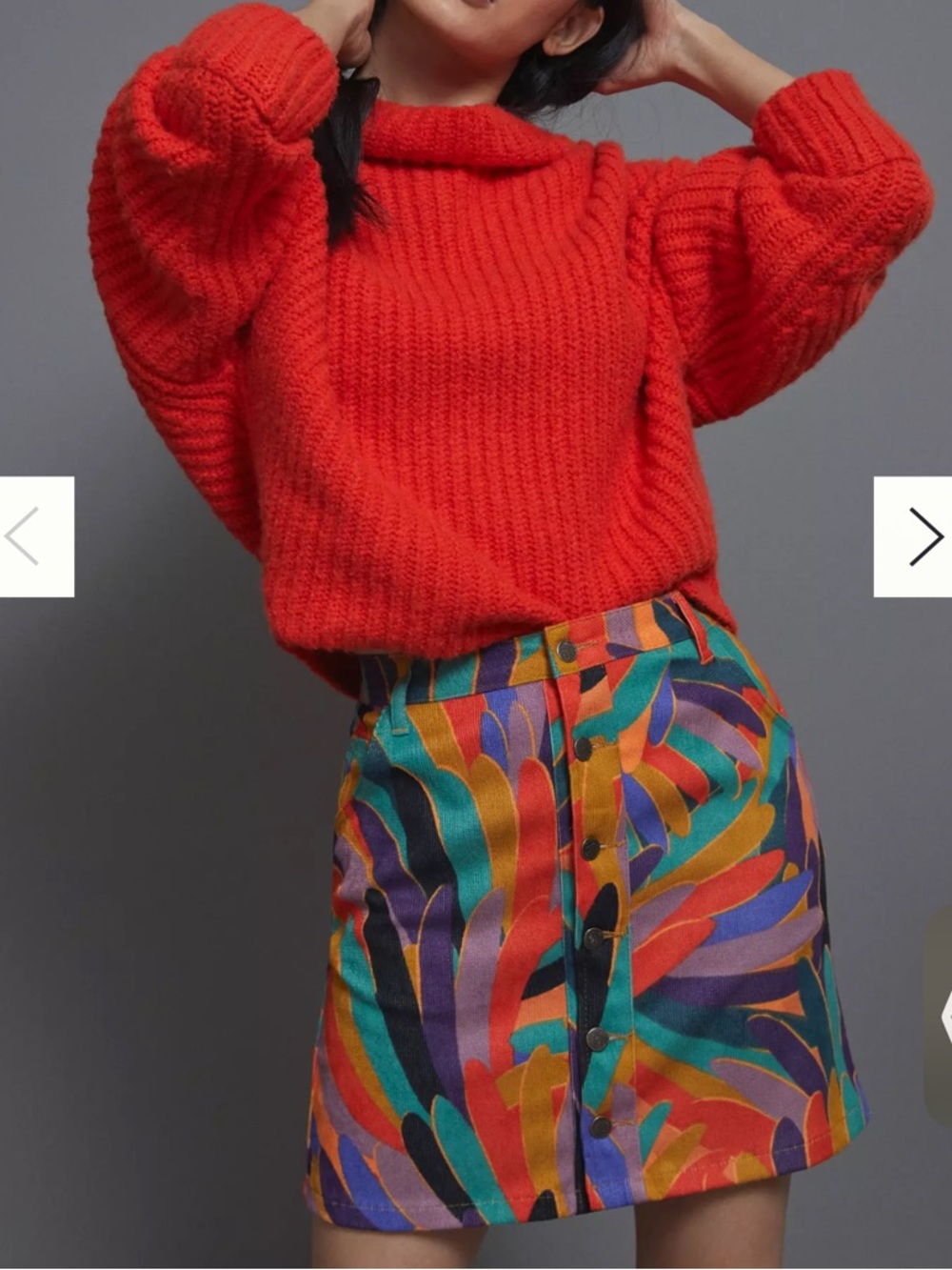 Anthropologie Farm Rio Kiki Corduroy Mini Skirt